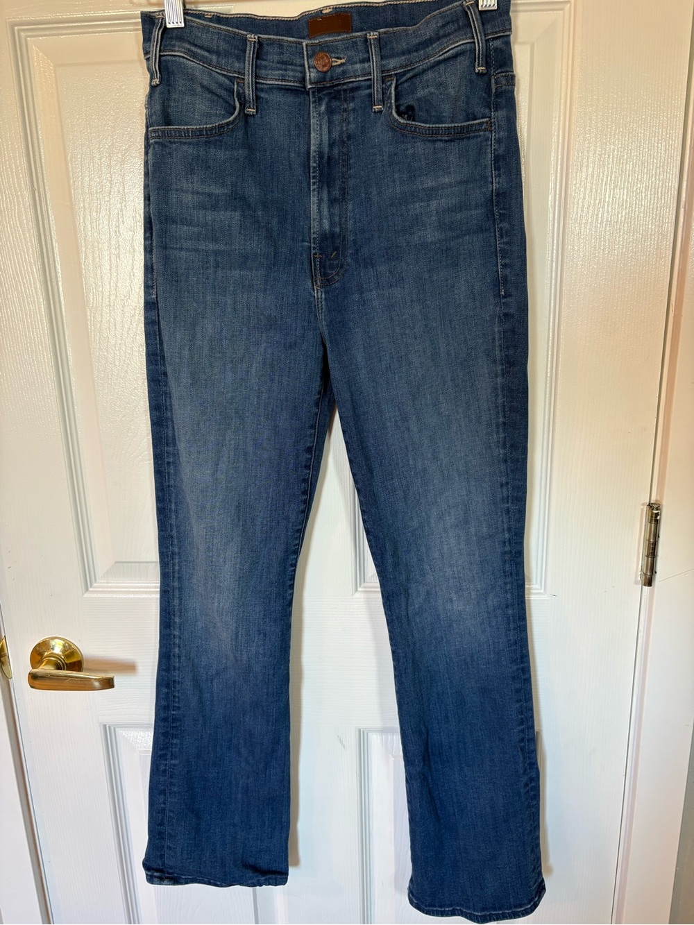 MOTHER The Hustler Ankle Jeans 27 High Rise Kick Flare Medium Wash